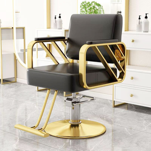 2026 Seats Barber Styling Station Gold Black Furniture Set for Hair Salon Shop Custom <b>Desk</b> Bowl <b>Mirror</b> Waiting Sofa Package - Product Image 6