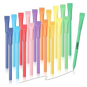 Stylos à bille écologiques en papier kraft personnalisés 1,0 mm – Stylo enroulable en papier avec caractéristiques sportives, design simple et protection de l'environnement - Product Image 1