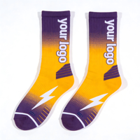 Chaussettes de compression mi-mollet pour hommes et jeunes, avec lettres personnalisables, pour entraînement quotidien, respirantes, en coton, antibactériennes, motif 3D