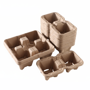 4 Cup Holder Biodegradable Pulp <strong>Carrier</strong> for Coffee Takeaway Wholesale - Product Image 3