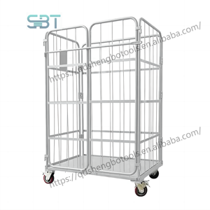 <span class=keywords><strong>Cage</strong></span> à rouleau en acier de grande capacité avec roulettes Stockage pliable Construction Ferme Restaurant Détail Hôtels Magasin d'alimentation Nouveau Utilisé - Product Image 6
