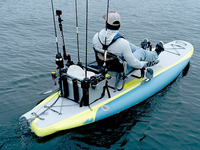 Bateau gonflable à pédales pliable de 335 cm, canoë de pêche, kayak gonflable à pédales, bateau à rames, Drop Stitch