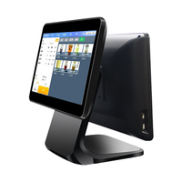 Sistema POS de Alta Calidad con Pantalla Táctil, Terminal POS con Windows 7/10, Caja Registradora, Sistema POS de 15.6+13.3 Pulgadas