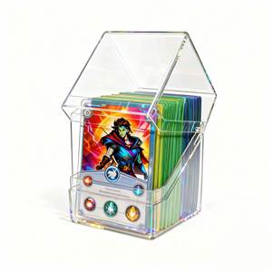 Boîte à cartes en acrylique pour jeux de cartes TCG, capacité supérieure à 100 cartes transparentes, écologique et portable - Product Image 3