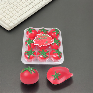 Sensory Anti-Stress Shaped for <b>Squishy</b> Ball Soft Tomato Vegetable Fruit Toy for Kids and Adults Made of Silicone Plastic - Product Image 2
