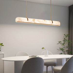 Lustre en albâtre naturel esthétique de la dynastie Song lustre de salle à manger <span class=keywords><strong>LED</strong></span> à hauteur réglable - Product Image 2