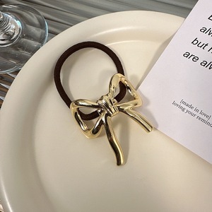 High-end sense of Japanese and Korean metal bow hair ring rubber band <b>light</b> luxury temperament head <b>rope</b> design sense of hair - Product Image 5