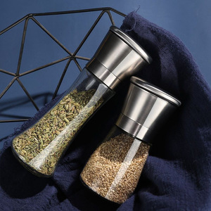 Moulin à épices manuel en verre 80ml 100ml, Bouteille broyeur de sel et de poivre, Meilleur prix, Ensemble de moulins à sel et à poivre réglables en gros - Product Image 4