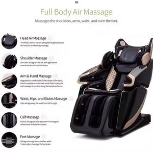 LEERCON, новейшее Роскошное кресло-массажер с черным золотым треком с подогревом для сканирования тела, роликовый 4D массажный стул с динамиком - Product Image 3