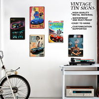 Insegna in Metallo Personalizzata Stile Vintage, Targa Auto Classica di Alta Qualità, Decorazione Murale per Bar, Casa, Garage, Poster in Metallo Verniciato UV