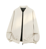 Blouson Bomber Coupe-Vent 100 % Polyester pour Homme, Col Baseball Infroissable, Coupe Décontractée, Veste Extérieure Entièrement Zippée pour Homme
