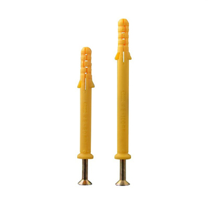 Inserts de cheville en plastique de 8MM et vis de montage pour charnières vis auto-perceuses bouchon d'expansion murale jaune blanc - Product Image 3