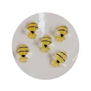 Tiny Craft Bees 100 Pcs 18MM Small Plastic Resin Bee Decor Cabochons For Embellishments Birthday Party Table Decoration