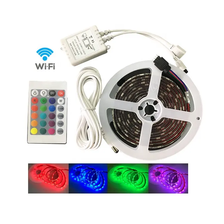 Tiras luces led wifi 3528 5050 rgb 5m 120 ledm ip68 ha condotto la striscia