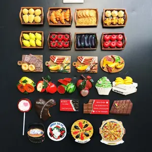 Food Rond De Wereld Magneet Huis Decoratie Gift Hars Toerisme Souvenirs Voedingsmiddelen Magneet