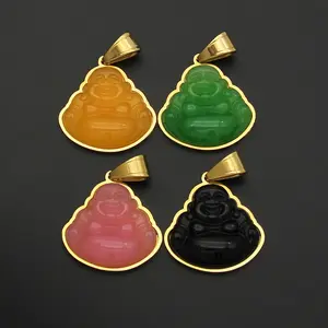 Collier pendentif bouddha en résine plaqué or 18k, 316 pièces, nouvelle collection, jade, bouddha, offre spéciale