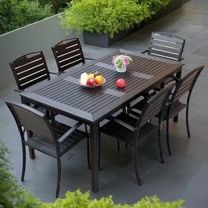 Combinazione di alluminio mobili da <span class=keywords><strong>esterno</strong></span> impermeabile e resistente di lusso tavolo da pranzo e sedia Set - Product Image 1