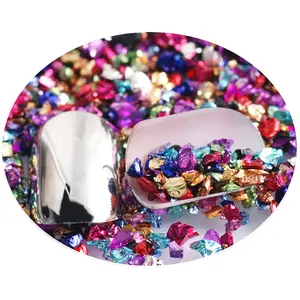 水晶玻璃片批发超细1-2毫米指甲钻不规则水晶玻璃碎石指甲珠宝钻