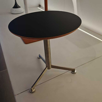 Table de conférence ronde en bois LIWEI avec design extensible, pieds en métal, bureau moderne pour réunions d'équipe