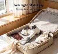 Sèche-cheveux portable mini compact haute vitesse avec écran LCD élégant, soin ionique, moteur BLDC 110000 tr/min et capteur tactile avec poignée