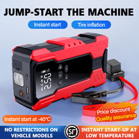 Démarreur de voiture portable 12V avec compresseur d'air, démarreur de batterie de voiture, station d'alimentation multifonction, démarreur de voiture