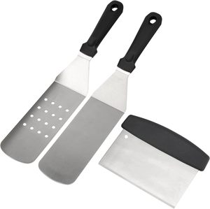 Ensemble de spatules et grattoirs universels en <span class=keywords><strong>fonte</strong></span> rectangulaires pour <span class=keywords><strong>plancha</strong></span>, émaillées en porcelaine, antiadhésives, pour <span class=keywords><strong>barbecue</strong></span>, poêle à griller, en plastique - Product Image 2