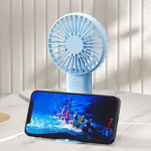 Portable Mini Handheld Fan with Phone Stand - Custom Logo USB Rechargeable Pocket Fan for <b>Gifts</b> & Promotions - Product Image 4