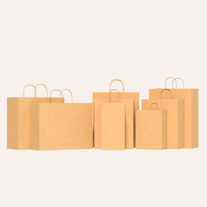 Wholesale Clothing in Stock Kraft Paper Bag with Handle Cheap Price Take Away Shopping Bag Accept Custom Printing - Product Image 5