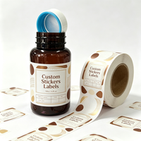 Bouteille ronde personnalisée de 120 cc en PET à large ouverture avec étiquettes autocollantes imprimées pour l'emballage de capsules, de comprimés et de produits de santé