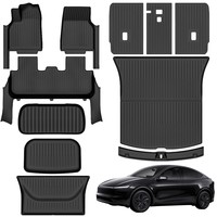 Alfombrillas de coche 7D TPE para Model Y Juniper, juego completo de 11 piezas, revestimiento para maletero y maletero delantero, protector de umbral de puerta, cubierta de respaldo de asiento, kit impermeable