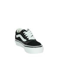 Chaussures de skate basses en toile respirante à lacets pour enfants avec semelle intermédiaire en EVA et semelle extérieure en caoutchouc - Toutes saisons Noir Blanc