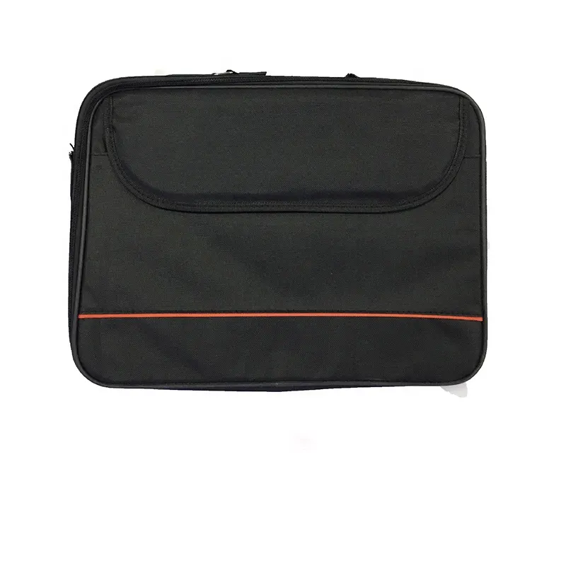 custom 15.6inch classic black hard frame business office nylon laptop bag