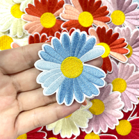 Patchs brodés fleur de marguerite, appliques tournesol thermocollantes, badges floraux à coudre pour vêtements, sacs, chapeaux et décorations DIY