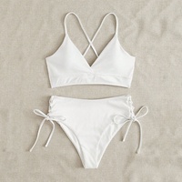 Guangzhou Outpace Ensemble de bikini push-up 2 pièces asymétrique à nouer sur le côté pour femme, tenue de plage