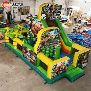 Aire de jeux gonflable en PVC sur le thème du <span class=keywords><strong>zoo</strong></span> avec motifs animaliers 9x4.5x5mH - Product Image 3