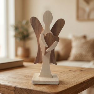 Sculpture d'ange en bois faite à la main, décoration de Noël pour table, ornement moderne pour la table du couloir - Product Image 3