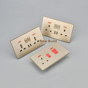 Công Tắc Gắn Tường Màu Vàng Tiêu Chuẩn Anh, Ổ Cắm Gắn Tường Thông Dụng Có Sạc USB, Ổ Cắm Gắn Tường Công Tắc USB Dùng Trong Gia Đình - Product Image 3