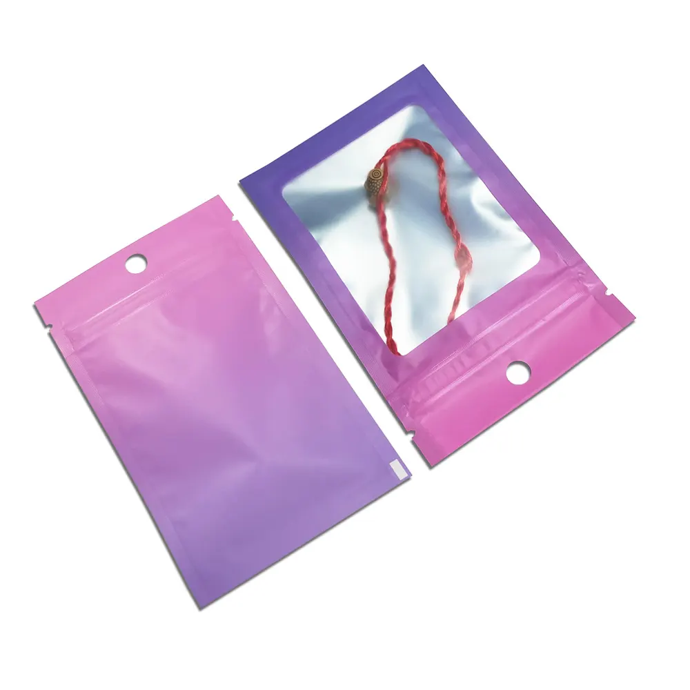 100 Uds. Bolsa de plástico transparente mate con cierre de cremallera Bopp resellable pequeña con logotipo personalizado con cremallera para embalaje de joyería