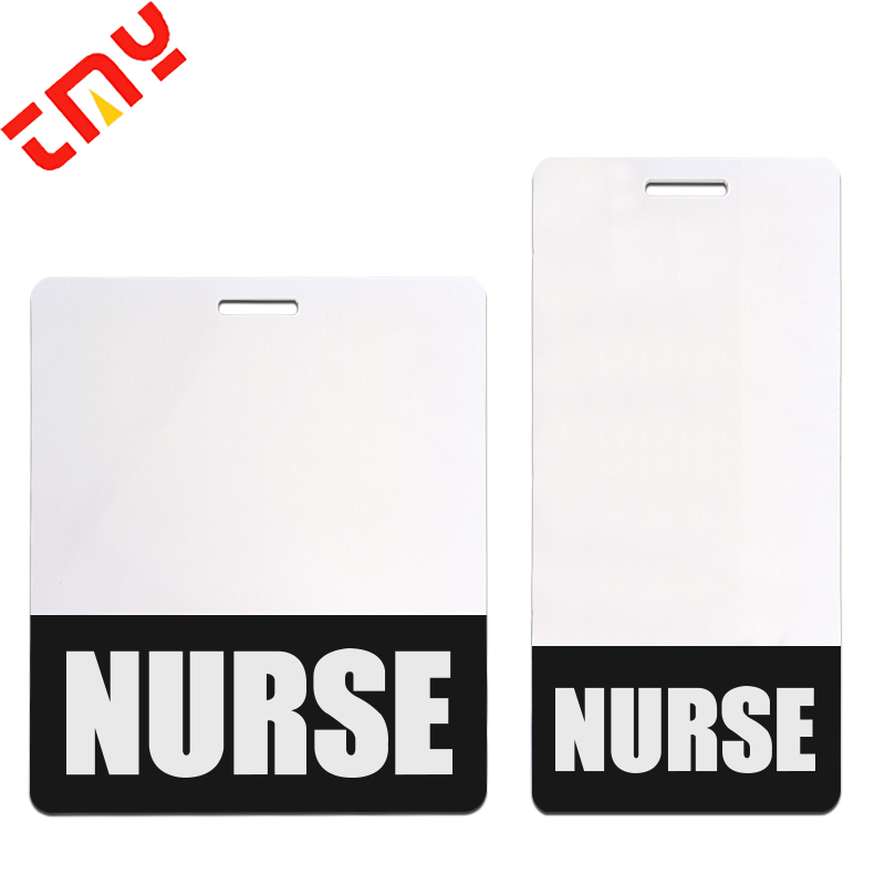 Двусторонняя идентификация, горизонтальные сверхпрочные черные значки для медсестер, этикетки для медсестер-жителей