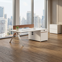 Poste de travail de bureau individuel moderne en bois avec cloison de séparation pour employés, ensemble de mobilier de bureau en gros