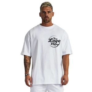 Camiseta de punto 100% algodón para hombre, talla grande, moderna, estampada, holgada, de manga corta, transpirable, estilo hip hop, para fitness y deportes. - Product Image 1