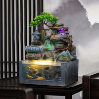 Fuente de Agua de Mesa para Interiores en Oferta, Decoración para el Hogar, Fuente de Escritorio, Artesanía de Resina, Pecera, Mini Fuente de Agua