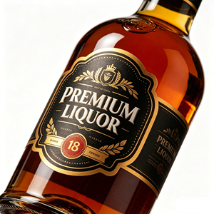 Etiquetas Adhesivas Personalizadas Premium Ecológicas e Impermeables para Licores, Rollo de Etiquetas Adhesivas con Lámina Dorada Negra, Logotipo de Marca Privada para <span class=keywords><strong>Whisky</strong></span> y Jugos - Product Image 4