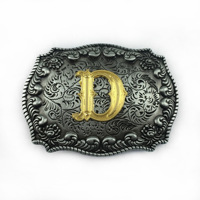 Accessoires de ceinture en gros, boucle de ceinture en métal doré avec initiale pour homme, décoration