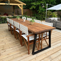 Ensemble de bancs en bois de teck naturel, durable, moderne, pour jardin, extérieur, plusieurs tailles disponibles, pour 10 personnes, idéal pour les loisirs