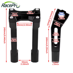 Elevador de Manillar RACEPRO de 1\" y 1.25\" para Motocicleta <span class=keywords><strong>Harley</strong></span> <span class=keywords><strong>Davidson</strong></span> Touring Sportster XL XR Dyna Softail Electra Glide <span class=keywords><strong>Fatboy</strong></span> - Product Image 2