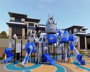 Voorschoolse Buitenspeelplaats Spelen Moderne Buitenspeeltuin Plastic Kinderen Speeltoestellen