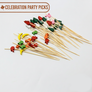 Decorative Bamboo Cocktail Picks Wooden Food Picks for Fruit Dessert Party Bar Custom Shapes Factory Supply - Product Image 2