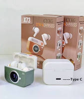 Écouteurs sans fil TWS X73 au design rétro avec écran numérique, écouteurs de sport et de jeu, écouteurs sans fil, casque de jeu