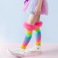 Chaussettes montantes pour enfants à motif papillon, tendance, en tricot Spandex/Coton pour filles, idéales pour les fêtes d'Halloween et les spectacles